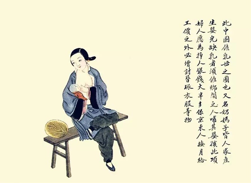 雇乳母图
